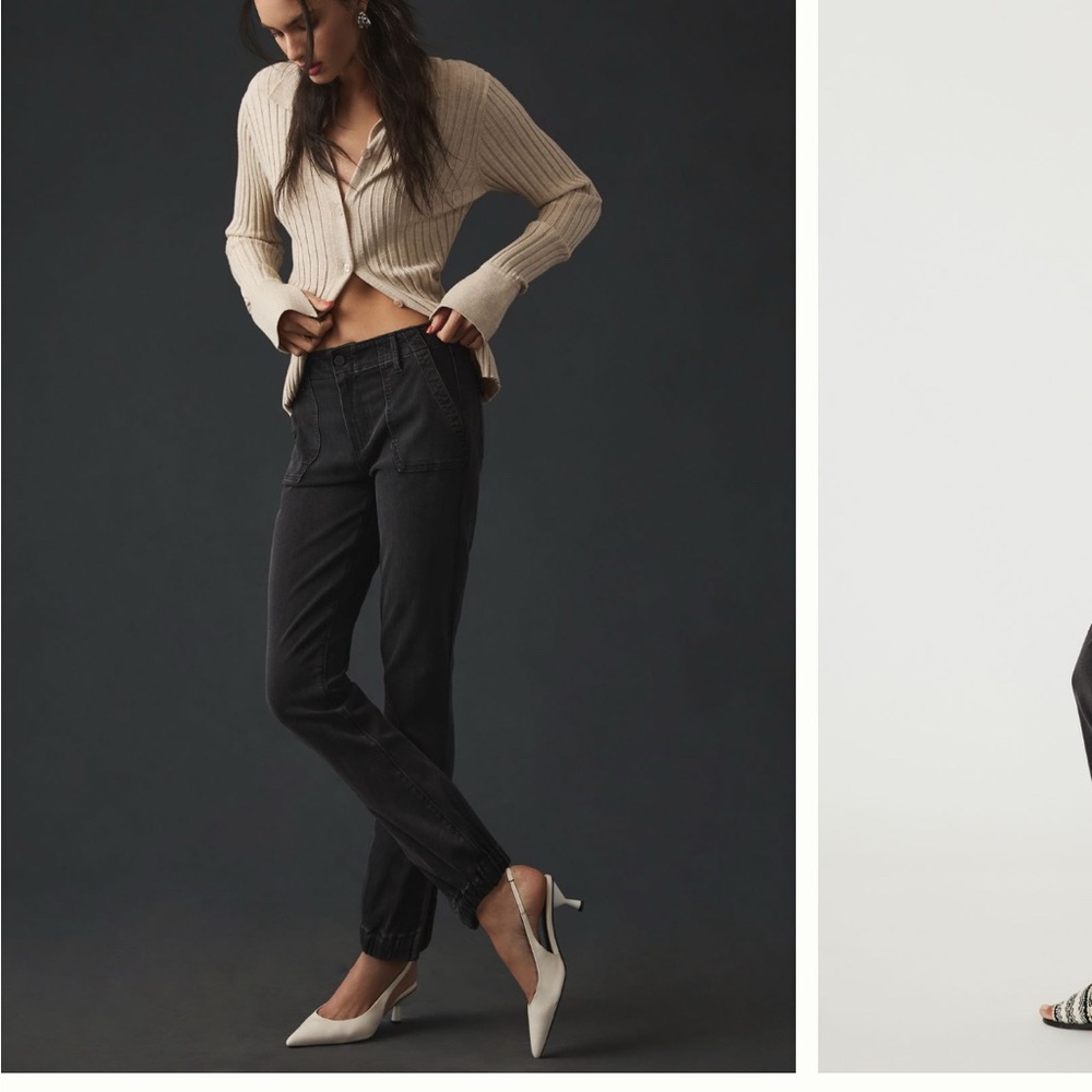 PAIGE Black Straight Leg Jeans